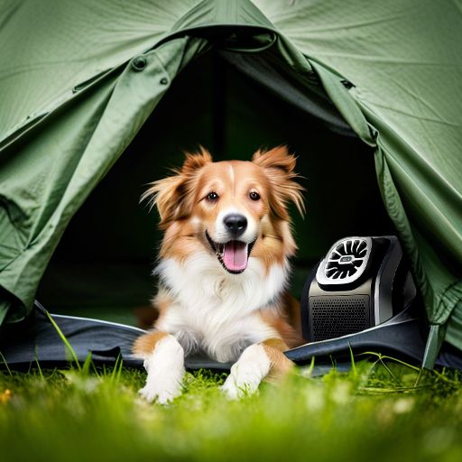 Zero Breeze dog in a tent